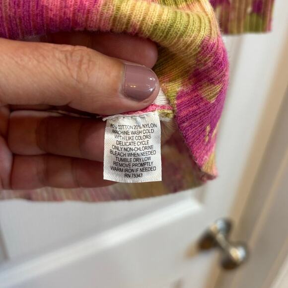 Susan Bristol Women S Spring Pink Yellow Purple Cardigan Bright Summer - Picture 5 of 8